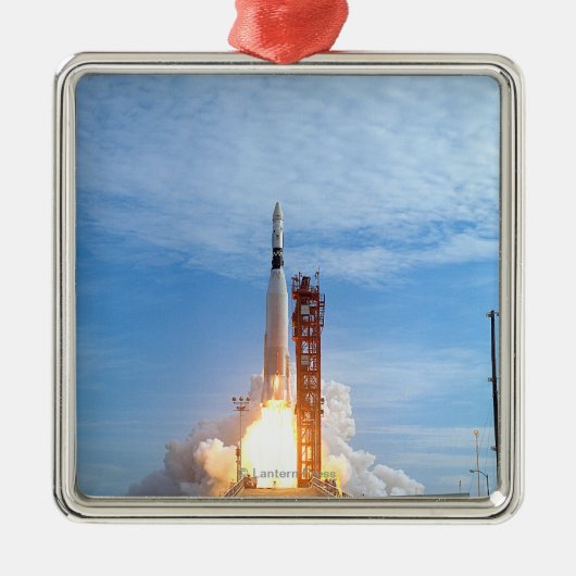 Atlas Agena Ziel-Fahrzeugstart für Zwillinge 11 Silbernes Ornament (Vorne)