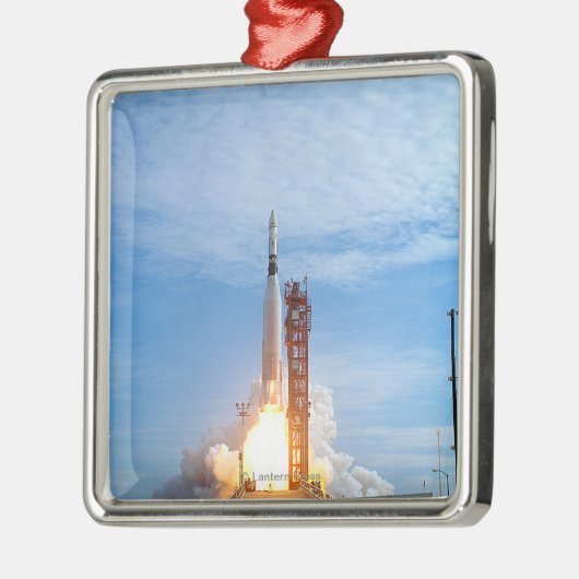 Atlas Agena Ziel-Fahrzeugstart für Zwillinge 11 Silbernes Ornament (Links)