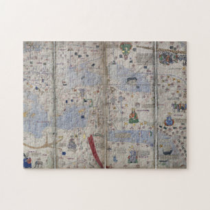 Atlas Catalan Weltkarte 14. c. Abraham Cresques Puzzle