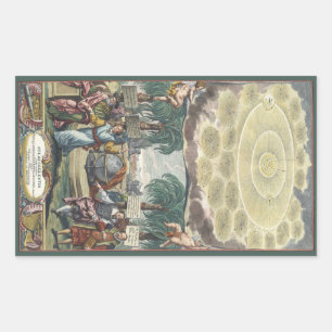 Atlas Coelestis von Doppelmaier, Vintage-Astronomi Rechteckiger Aufkleber