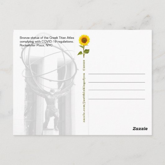 Atlas, Denken Sie an Sie - NYC H Postkarte (Rückseite)