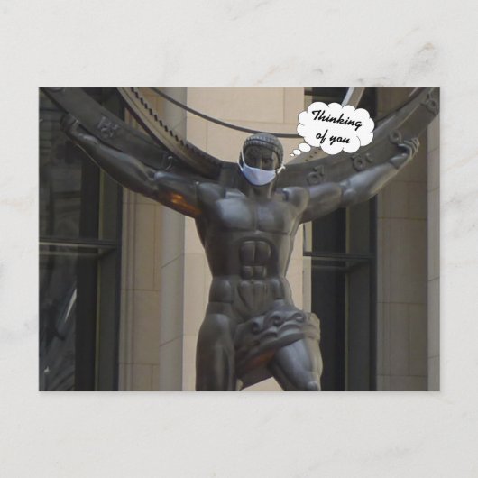 Atlas, Denken Sie an Sie - NYC H Postkarte (Vorderseite)