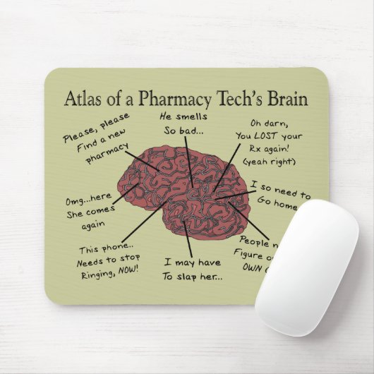 Atlas des Gehirns einer Apotheken-Technologie Mousepad (Mit Mouse)