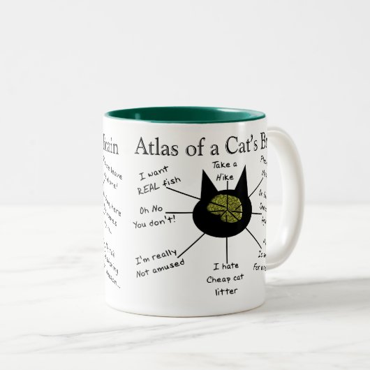 Atlas des Gehirns einer Katze Zweifarbige Tasse (VorderseiteRechts)