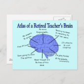 Atlas des Gehirns eines müden Lehrers Postkarte (Vorne/Hinten)