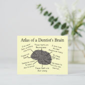 Atlas des Gehirns eines Zahnarztes Postkarte (Stehend Vorderseite)