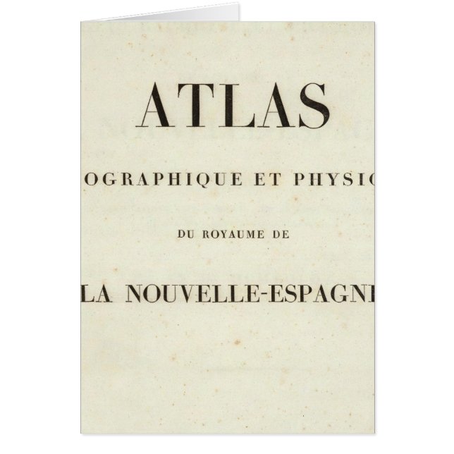 Atlas des geografischen und physischen halben Tite (Vorne)