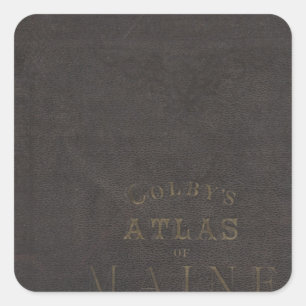 Atlas des Staat Maine Quadratischer Aufkleber