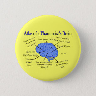 Atlas eines Apothekers Gehirn-Unglaublich witzig Button