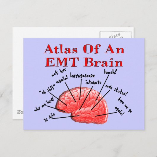 Atlas eines EMT-Gehirns Postkarte (Vorne/Hinten)