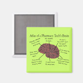 Atlas eines Pharmacy-Tech-Gehirns Magnet (Vorderseite/Rückseite)
