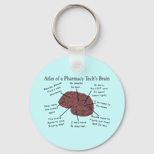 Atlas eines Pharmacy-Tech-Gehirns Schlüsselanhänger (Vorderseite)