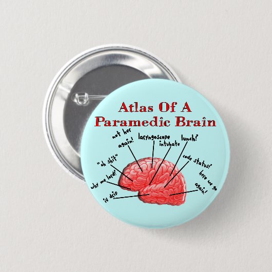 Atlas eines Sanitäter-Gehirns Button (Vorne & Hinten)