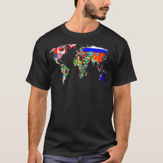 Atlas für das Flaggenland der Weltkarte  T-Shirt