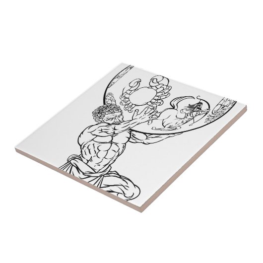 Atlas-griechische Mythologie-Illustration Fliese (Seite)