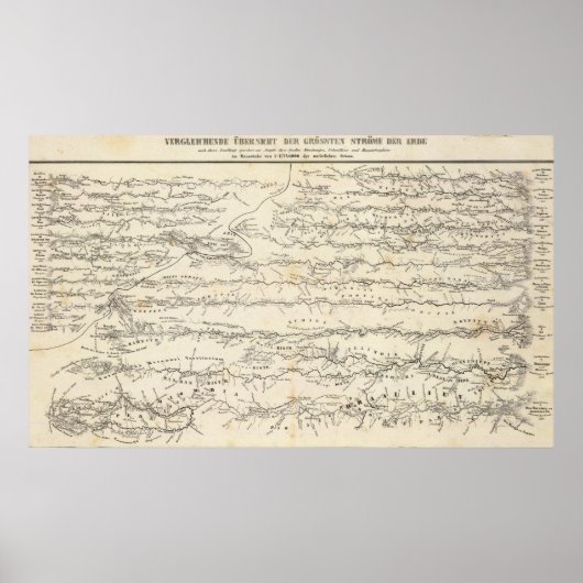 Atlas Karte der Flüsse Poster (Vorne)