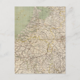 Atlas-Karte für die Niederlande und Belgien Postkarte