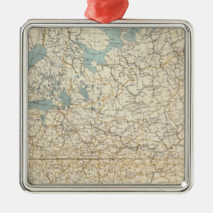 Atlas-Karte für Russland und Polen Ornament Aus Metall