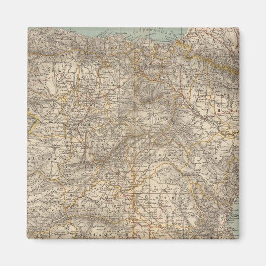 Atlas-Karte für Spanien und Portugal Magnet (Vorne)