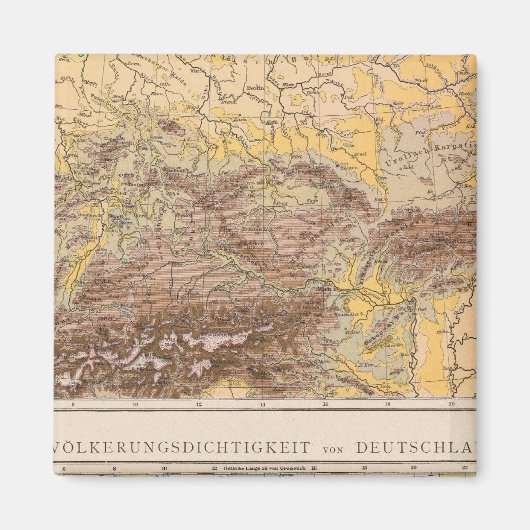 Atlas-Karte Mitteleuropas Magnet (Vorne)