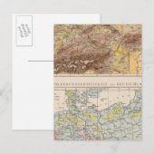 Atlas-Karte Mitteleuropas Postkarte (Vorne/Hinten)
