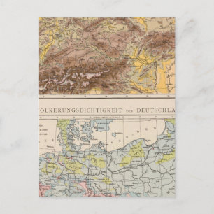Atlas-Karte Mitteleuropas Postkarte