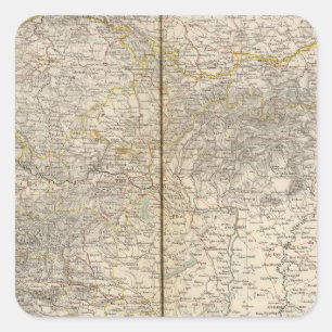 Atlas Karte Österreich Quadratischer Aufkleber