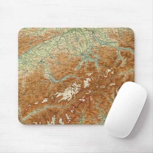 Atlas Karte Schweiz Mousepad (Mit Mouse)
