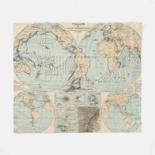Atlas-Karte Thatigkeit DES Erdinnern Fleecedecke (Vorderseite (Horizontal))