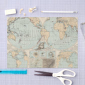 Atlas-Karte Thatigkeit DES Erdinnern Seidenpapier (Handwerk)