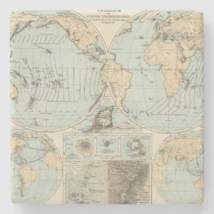 Atlas-Karte Thatigkeit DES Erdinnern Steinuntersetzer