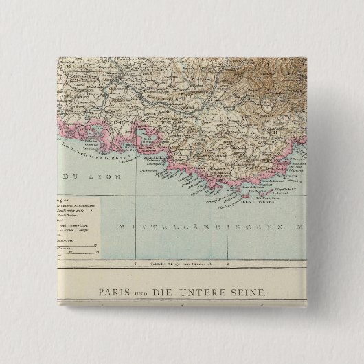 Atlas Karte von Frankreich Button (Vorderseite)