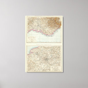 Atlas-Karte von Frankreich Leinwanddruck