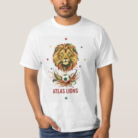 Atlas Lion T-Shirt – Morocco Football Pride (Vorderseite)