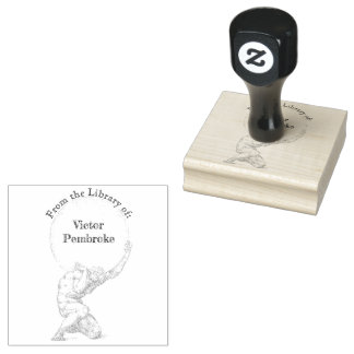 Atlas-Mann-Skizze Vintage-Illustration Gummistempel
