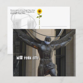 Atlas mit Gesichtsmaske - NYC H Postkarte
