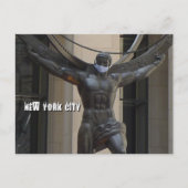 Atlas mit Gesichtsmaske - NYC H Postkarte (Vorderseite)