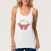 Atlas Moth Celestial Moon Phase | Boho Lunar Art Tank Top (Vorderseite)