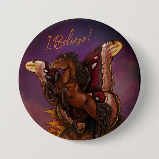 Atlas Moth Fairy Horse Button (Vorderseite)