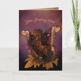 Atlas Moth Fairy Horse Feiertagskarte