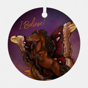 Atlas Moth Fairy Horse Ornament Aus Metall
