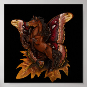 Atlas Moth Fairy Horse Poster