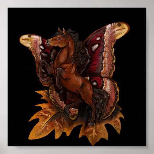 Atlas Moth Fairy Horse Poster (Vorne)
