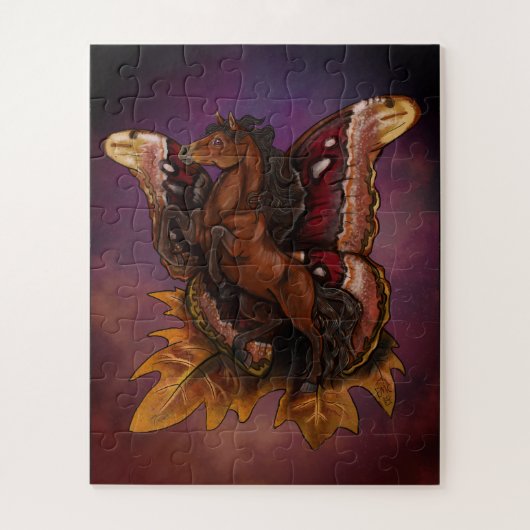 Atlas Moth Fairy Horse Poster Puzzle (Vertikal)