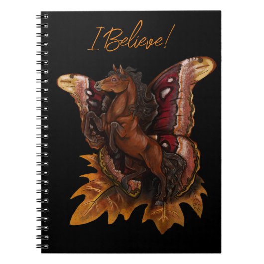 Atlas Moth Fairy Horse Rucksack Notizblock (Vorderseite)