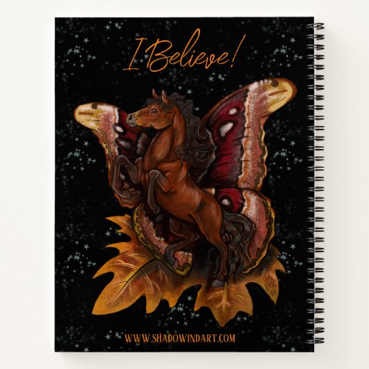 Atlas Moth Fairy Horse Sketchbook Notebook Notizblock (Rückseite)