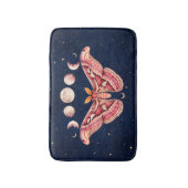 Atlas Moth Night Sky Cosmos Moon Phase | Boho Art Badematte (Vorderseite Vertikal)