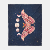 Atlas Moth Night Sky Cosmos Moon Phase | Boho Art Fleecedecke (Vorderseite)