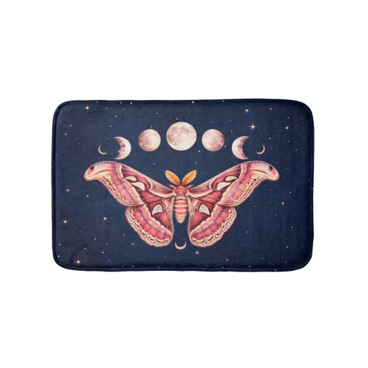 Atlas Moth Night Sky Cosmos Moon Phases | Boho Badematte (Vorderseite)