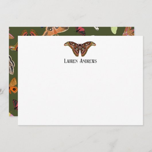 Atlas Moth Personalisiert Stationery Note Card Einladung (Vorne/Hinten)